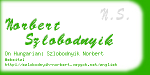 norbert szlobodnyik business card